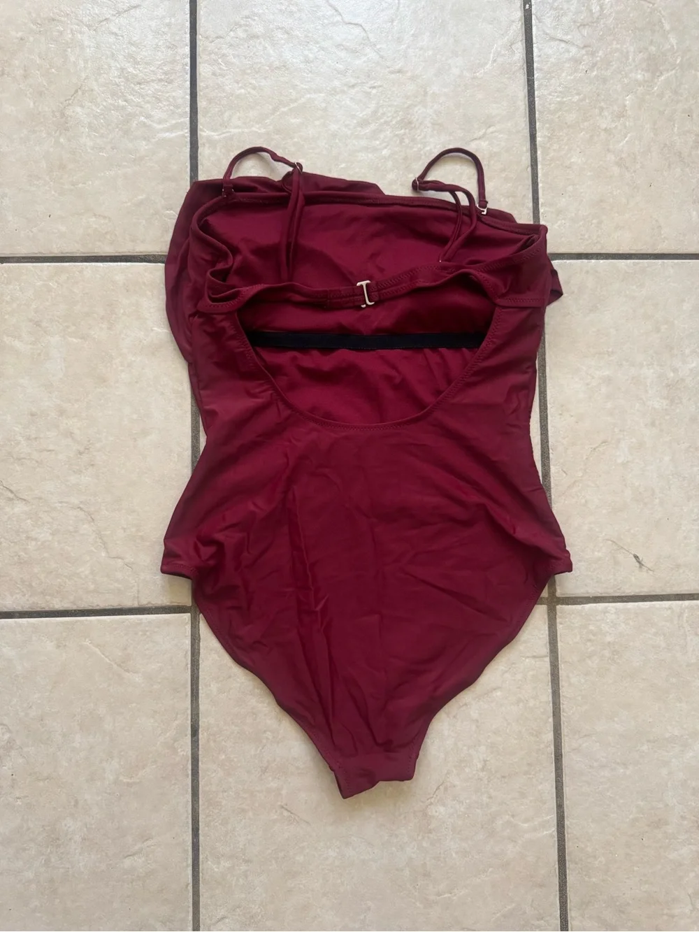 Kids One-Piece Swimsuit with Ruffle - Burgundy